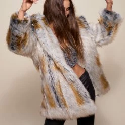 SpiritHoods LLC NIGHT TIME STYLE Arctic Fox Classic Faux Fur Coat | Women's