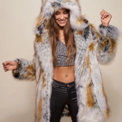 SpiritHoods LLC NIGHT TIME STYLE Arctic Fox Classic Faux Fur Coat | Women's