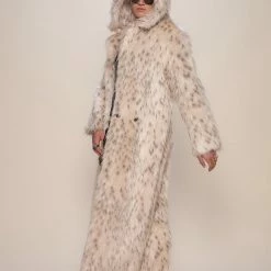 SpiritHoods LLC Baby Snow Leopard Classic Long Faux Fur Coat | Men's