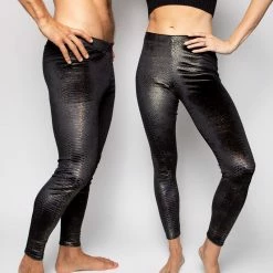 SpiritHoods LLC Snakeskin Black Velvet Leggings | Men's