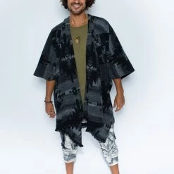 SpiritHoods LLC Night Fox Fabric Poncho | Men's DAY TIME STYLE
