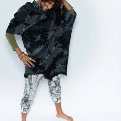 SpiritHoods LLC Night Fox Fabric Poncho | Men's DAY TIME STYLE