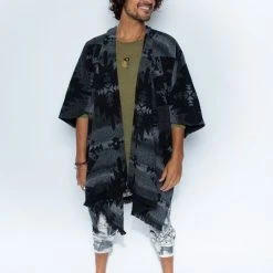 SpiritHoods LLC Night Fox Fabric Poncho | Men's DAY TIME STYLE