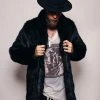SpiritHoods LLC FESTIVAL Black Panther Collared Faux Fur Coat | Men's