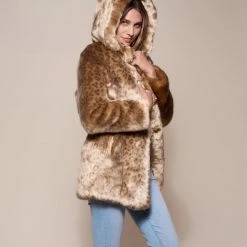 SpiritHoods African Golden Cat Luxe Classic Faux Fur Coat | Women's NIGHT TIME STYLE