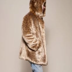 SpiritHoods NIGHT TIME STYLE African Golden Cat Luxe Classic Faux Fur Coat | Men's 10 SpiritHoods NIGHT TIME STYLE African Golden Cat Luxe Classic Faux Fur Coat | Men's