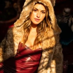 SpiritHoods African Golden Cat Luxe Classic Faux Fur Coat | Women's NIGHT TIME STYLE