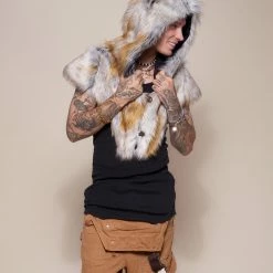 SpiritHoods LLC Arctic Fox Collector Edition Faux Fur Shawl | Men's DAY TIME STYLE