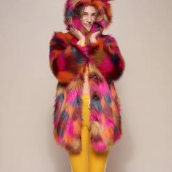SpiritHoods LLC COLORFUL PARTY ANIMALS Classic Calico Leopard Faux Fur Coat 12 SpiritHoods LLC COLORFUL PARTY ANIMALS Classic Calico Leopard Faux Fur Coat