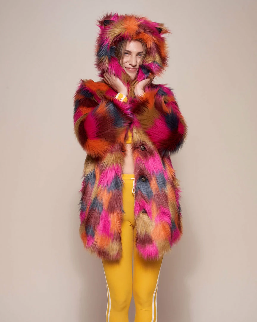 SpiritHoods LLC COLORFUL PARTY ANIMALS Classic Calico Leopard Faux Fur Coat 6 SpiritHoods LLC COLORFUL PARTY ANIMALS Classic Calico Leopard Faux Fur Coat
