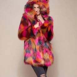 SpiritHoods LLC COLORFUL PARTY ANIMALS Classic Calico Leopard Faux Fur Coat 11 SpiritHoods LLC COLORFUL PARTY ANIMALS Classic Calico Leopard Faux Fur Coat