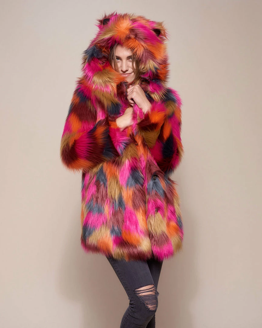 SpiritHoods LLC COLORFUL PARTY ANIMALS Classic Calico Leopard Faux Fur Coat 5 SpiritHoods LLC COLORFUL PARTY ANIMALS Classic Calico Leopard Faux Fur Coat