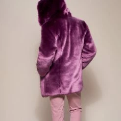 SpiritHoods LLC COLORFUL PARTY ANIMALS Lavender Wolf Luxe Classic Faux Fur Coat | Men's