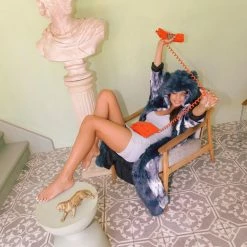 SpiritHoods LLC Water Wolf Classic Faux Fur Style Robe | Women's NIGHT TIME STYLE