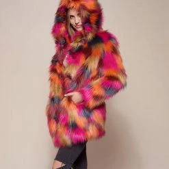 SpiritHoods LLC COLORFUL PARTY ANIMALS Classic Calico Leopard Faux Fur Coat 13 SpiritHoods LLC COLORFUL PARTY ANIMALS Classic Calico Leopard Faux Fur Coat
