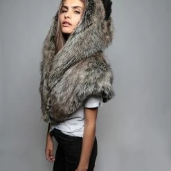 SpiritHoods LLC FESTIVAL Dire Wolf Faux Fur Shawl | Women's