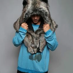 SpiritHoods LLC Dire Wolf Faux Fur Shawl | Men's