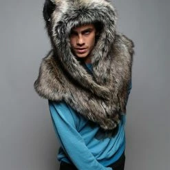 SpiritHoods LLC Dire Wolf Faux Fur Shawl | Men's