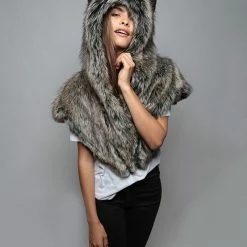 SpiritHoods LLC FESTIVAL Dire Wolf Faux Fur Shawl | Women's