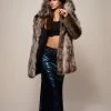 SpiritHoods LLC Grey Wolf Classic Faux Fur Coat | Women's