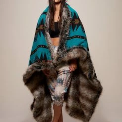 SpiritHoods LLC Grey Wolf Faux Fur Throw CUDDLE TIME