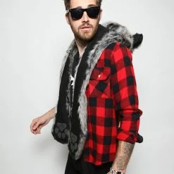 SpiritHoods LLC Grey Wolf Faux Fur Hood | Men's