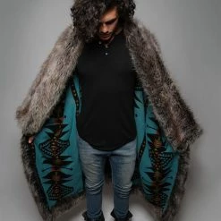 SpiritHoods LLC Grey Wolf Faux Fur Throw CUDDLE TIME