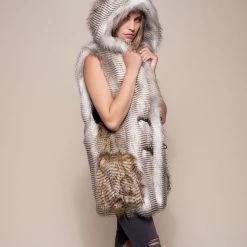 SpiritHoods LLC Alaskan Hawk Hooded Faux Fur Vest | Women's DAY TIME STYLE