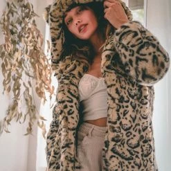 SpiritHoods LLC Classic Ocelot Luxe Faux Fur SpiritHood Coat