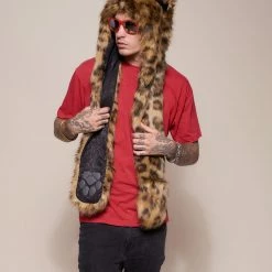SpiritHoods LLC DAY TIME STYLE Javan Leopard Faux Fur Hood | Men's 9 SpiritHoods LLC DAY TIME STYLE Javan Leopard Faux Fur Hood | Men's