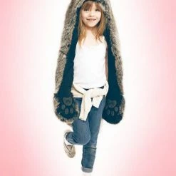 SpiritHoods LLC Kids Grey Wolf Faux Fur SpiritHood