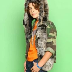SpiritHoods LLC Kids Grey Wolf Faux Fur SpiritHood 12 SpiritHoods LLC Kids Grey Wolf Faux Fur SpiritHood