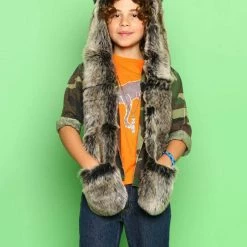 SpiritHoods LLC Kids Grey Wolf Faux Fur SpiritHood 13 SpiritHoods LLC Kids Grey Wolf Faux Fur SpiritHood