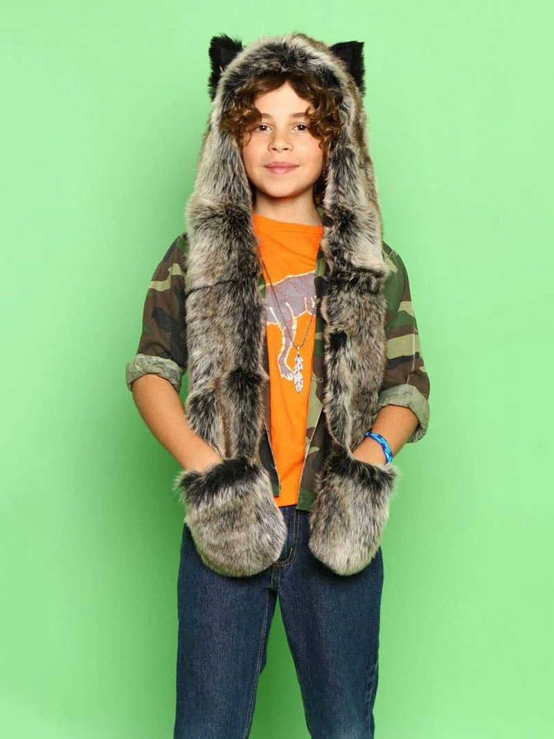 SpiritHoods LLC Kids Grey Wolf Faux Fur SpiritHood 7 SpiritHoods LLC Kids Grey Wolf Faux Fur SpiritHood