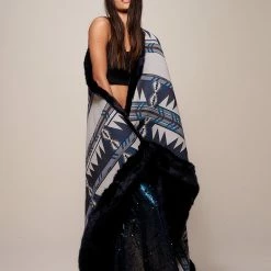 SpiritHoods LLC Indigo Fox Luxe Faux Fur Throw