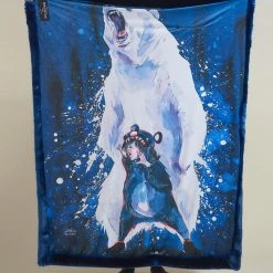 SpiritHoods LLC Lora Zombie Artist Edition Luxe Courage Polar Bear Faux Fur Throw CUDDLE TIME