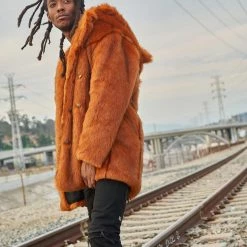 SpiritHoods LLC VIBRANT COLORS Artist Edition VAMP Wolf Faux Fur Coat | Men's