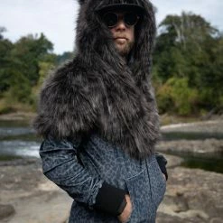 SpiritHoods LLC FESTIVAL Black Panther Velvet Classic Faux Fur Animal Onesie | Men's