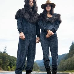 SpiritHoods LLC FESTIVAL Black Panther Velvet Classic Faux Fur Animal Onesie | Men's