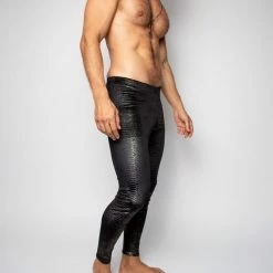 SpiritHoods LLC Snakeskin Black Velvet Leggings | Men's