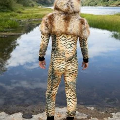 SpiritHoods LLC Liger Velvet Classic Faux Fur Animal Onesie | Men's COLORFUL PARTY ANIMALS