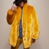 SpiritHoods LLC Golden Wolf Luxe Collared Faux Fur Coat | Men's COLORFUL PARTY ANIMALS