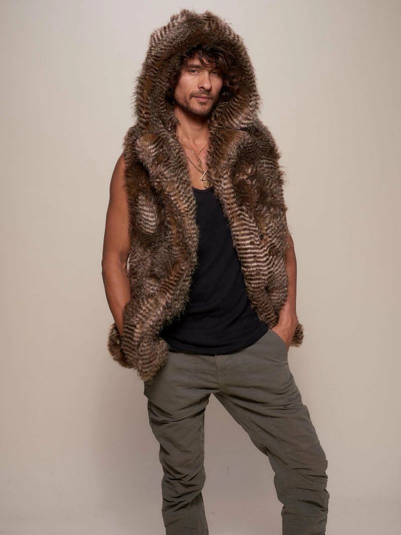 SpiritHoods LLC DAY TIME STYLE Nighthawk Hooded Faux Fur Vest | Men's 4 SpiritHoods LLC DAY TIME STYLE Nighthawk Hooded Faux Fur Vest | Men's
