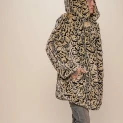 SpiritHoods LLC NIGHT TIME STYLE Ocelot Luxe Classic Faux Fur Coat | Men's