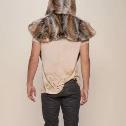 SpiritHoods LLC Red Tail Hawk Faux Fur Shawl | Men's DAY TIME STYLE