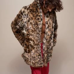 SpiritHoods LLC Leopard Collared Faux Fur Coat | Men's NIGHT TIME STYLE