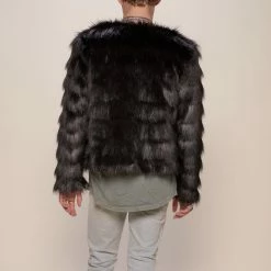 SpiritHoods LLC Black Tundra Fox Faux Fur Bomber Jacket | Men's DAY TIME STYLE 13 SpiritHoods LLC Black Tundra Fox Faux Fur Bomber Jacket | Men's DAY TIME STYLE