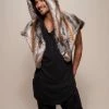SpiritHoods LLC Red Tail Hawk Faux Fur Shawl | Men's DAY TIME STYLE