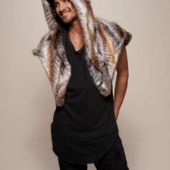 SpiritHoods LLC Red Tail Hawk Faux Fur Shawl | Men's DAY TIME STYLE
