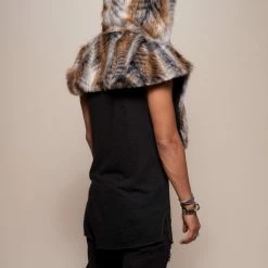 SpiritHoods LLC Red Tail Hawk Faux Fur Shawl | Men's DAY TIME STYLE